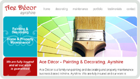 Website Design - Ace Decor Painter Decorator Ayrshire